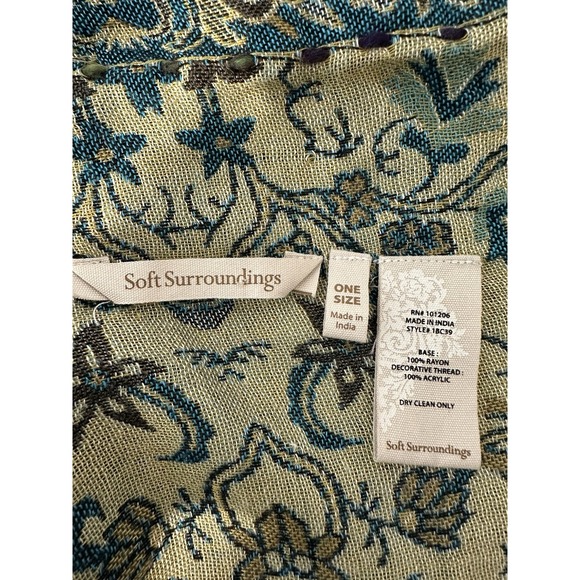 Lot 2 Soft Surroundings Topper Duster OS Open ColorfulCardigan Fringe Boho Artsy - Picture 11 of 11